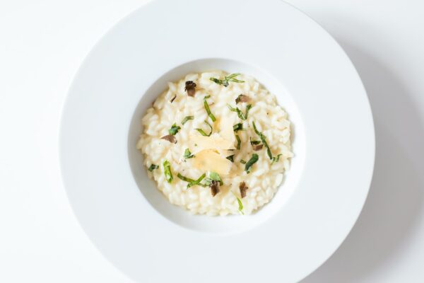 risotto on white ceramic plate